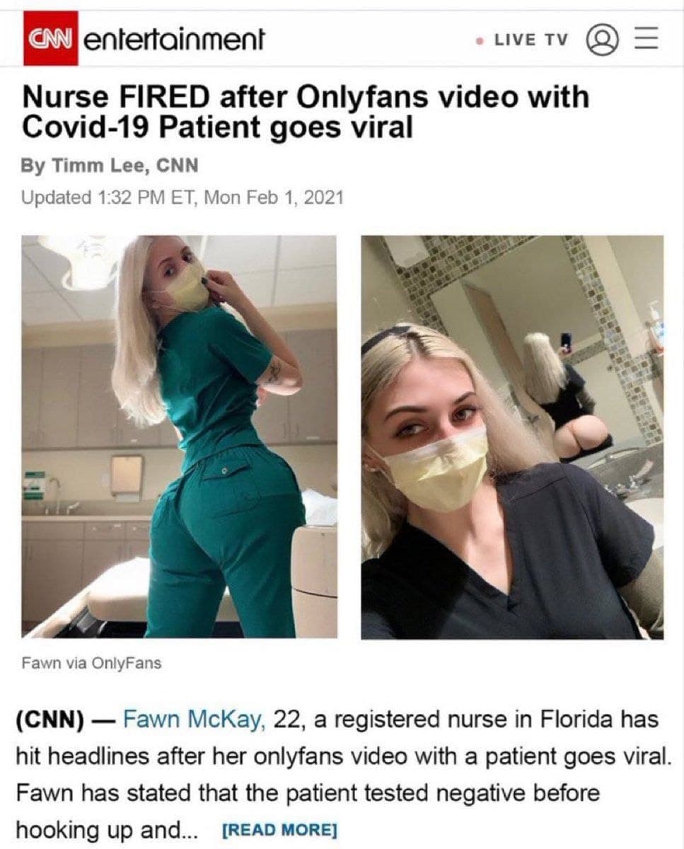 Nurse fired after onlyfans video with covid 19 patient goes viral...